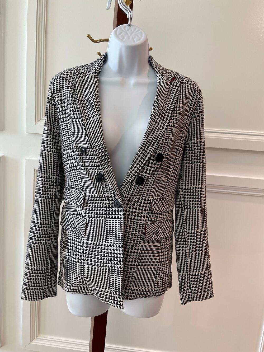 XOXO Houndstooth Blazer Size M Black White